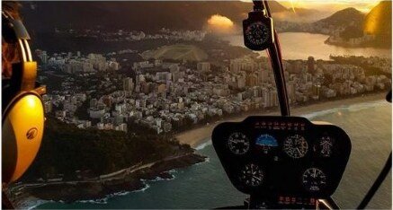 Helicóptero · Vista do cockpit